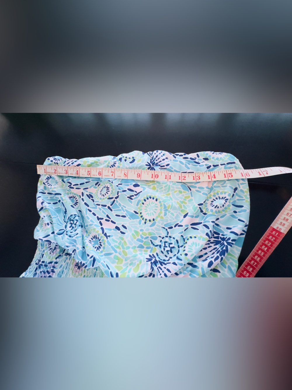 Lilly Pulitzer Marnie Strapless Maxi Dress in Open Water Print. Size Medium. - Picture 6 of 8